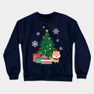 Shiba Inu Around The Christmas Tree Crewneck Sweatshirt